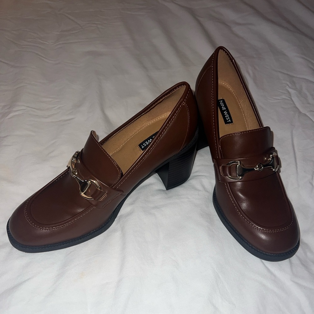 Nine West Brown Heeled Loafers